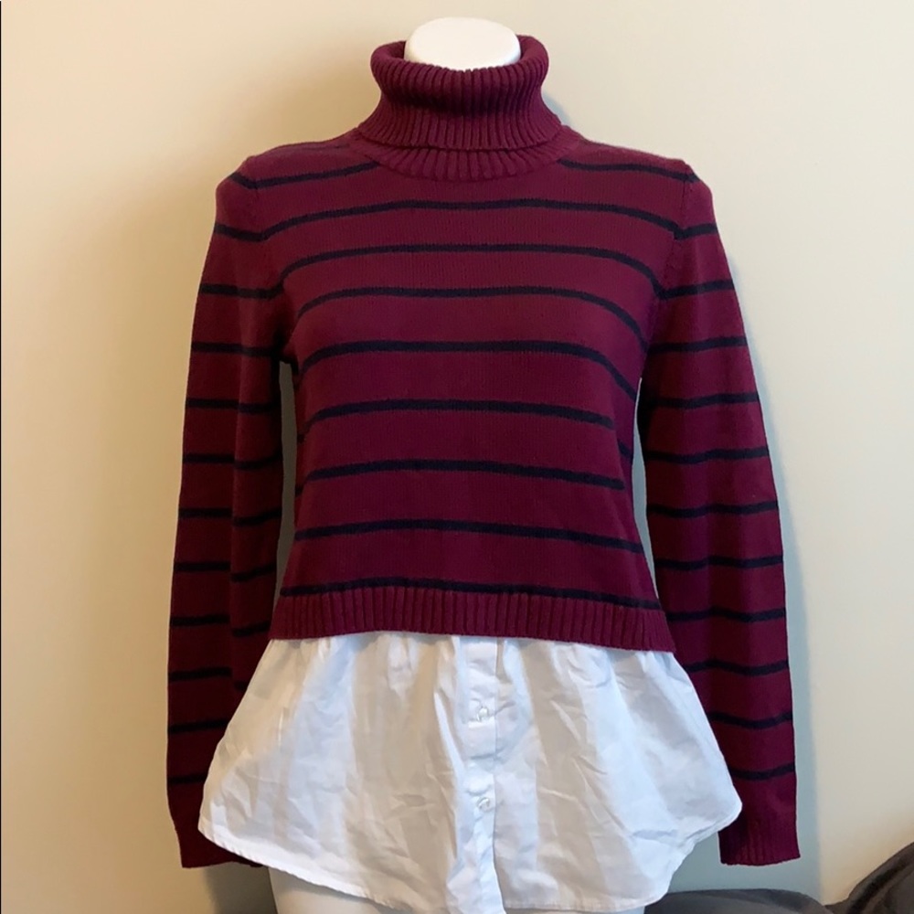 89th and madison stripe maroon sweater. So cute